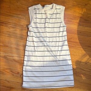 a new day White and Navy Striped Mini Dress
